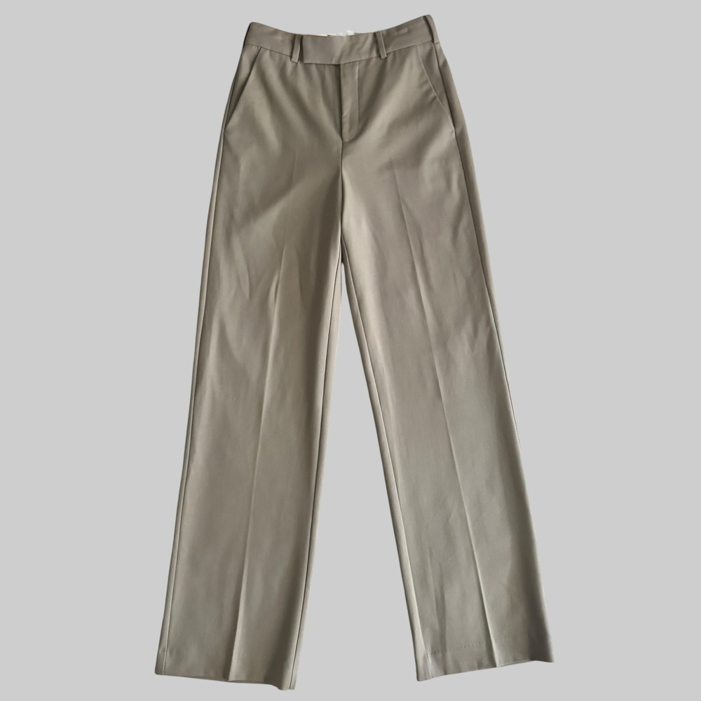 Babaton Aritzia Wool Blend Straight Leg Dress Pants Taupe Beige 0 Quiet luxury